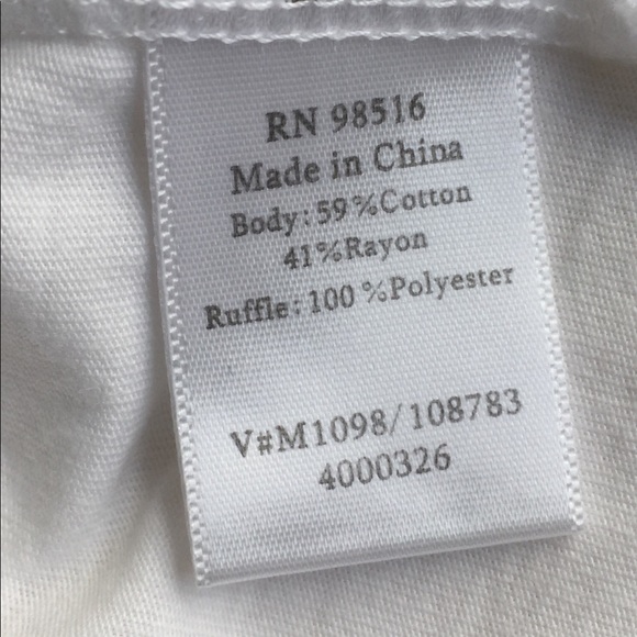 White lightweight tunic w/2  fabrics & 3/4 sleeve - Picture 5 of 7